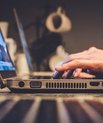 A person using a laptop